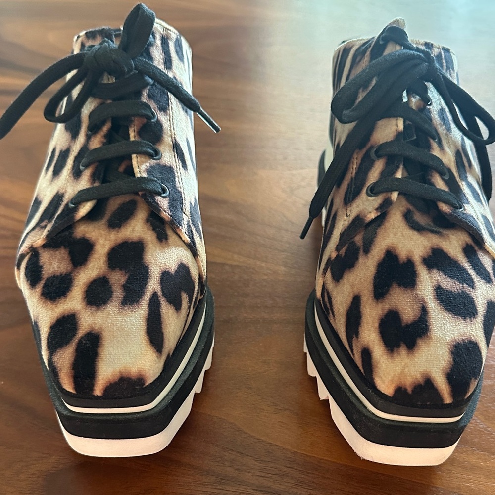 Stella McCartney Leopard Print Platform Shoes